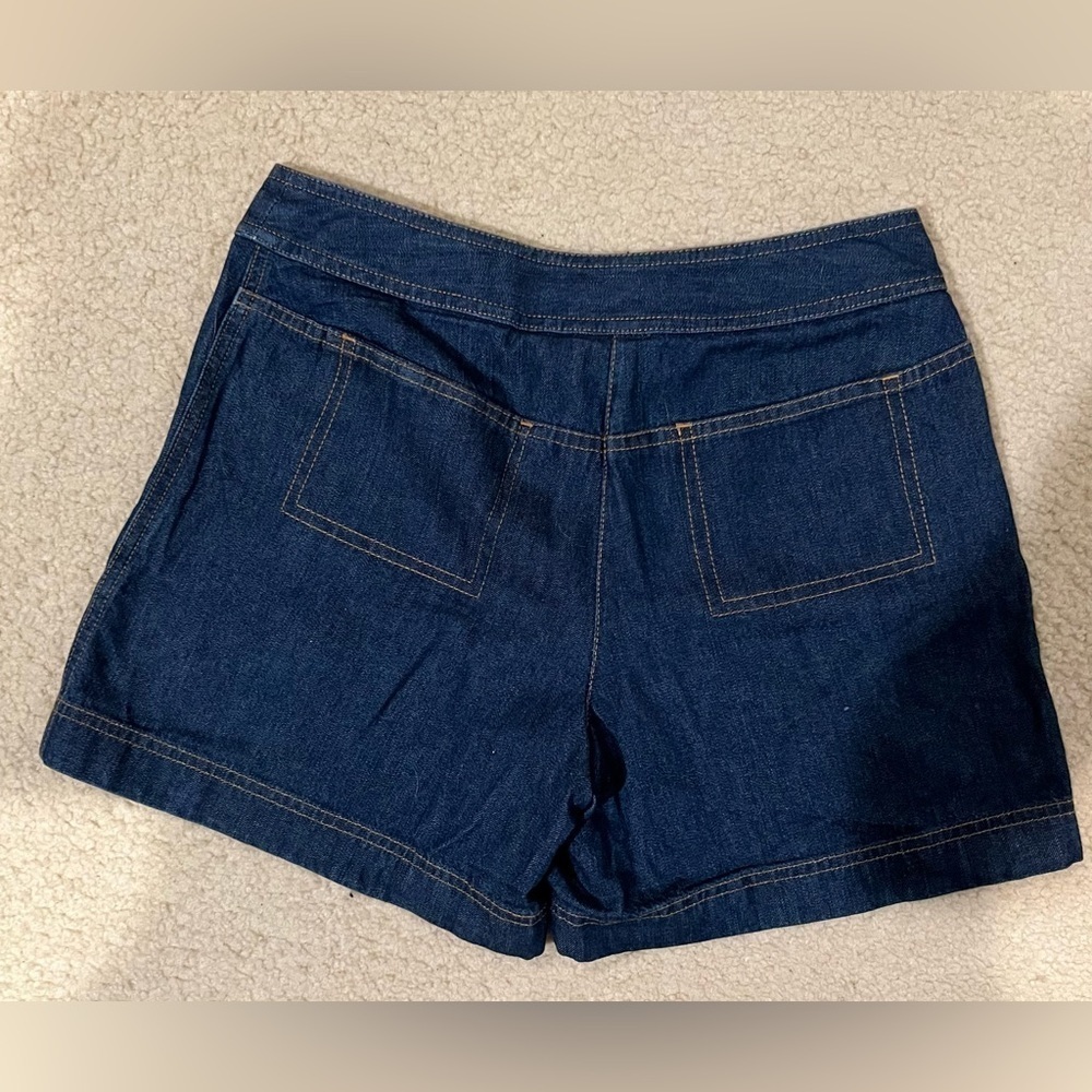 Ann Taylor loft blue denim cotton shorts size 4 - Picture 2 of 3